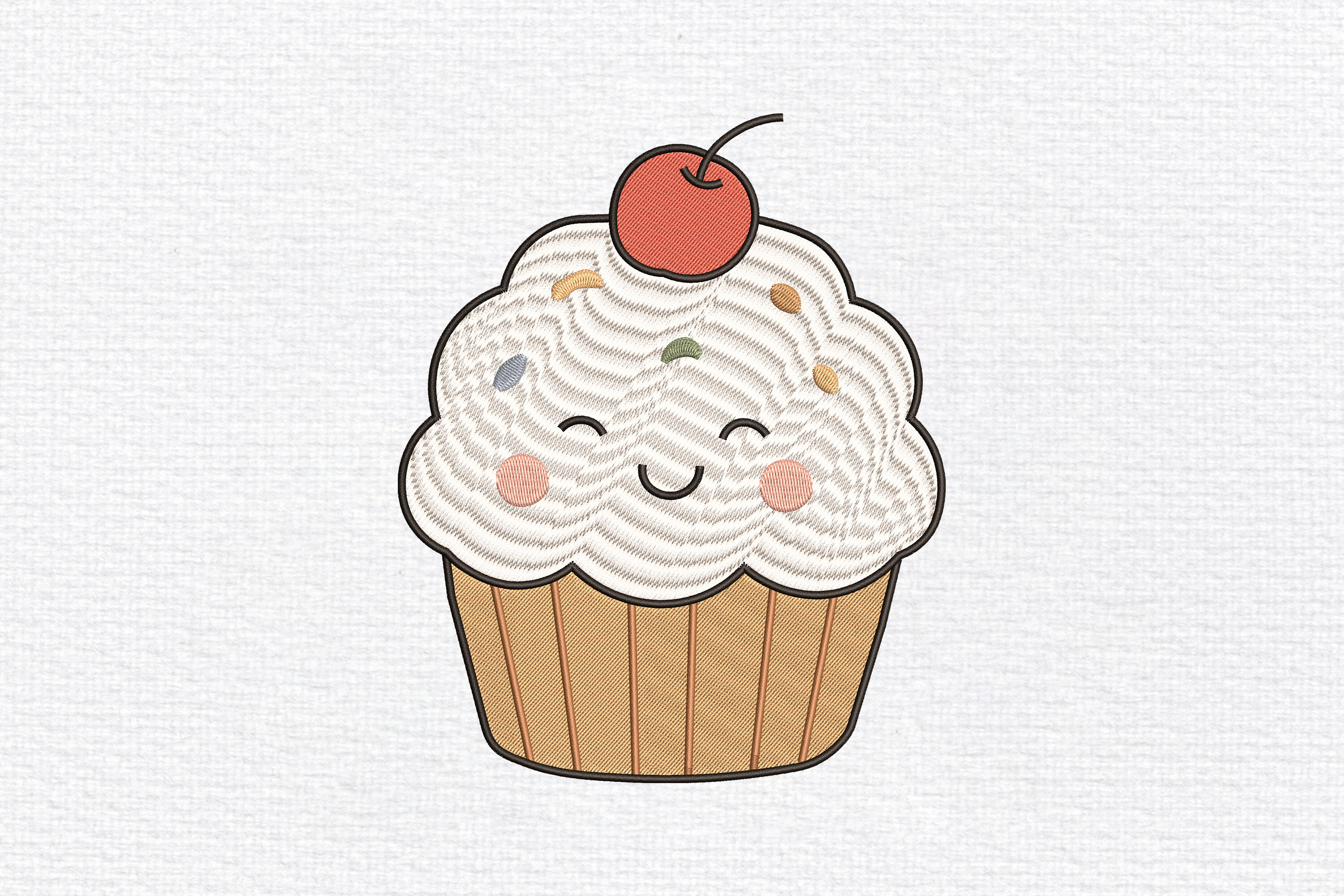Cute Cupcake Embroidery Design