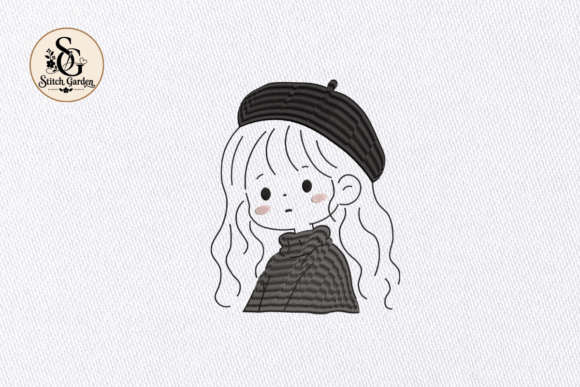 Cute Girl Winter Beanie Embroidery