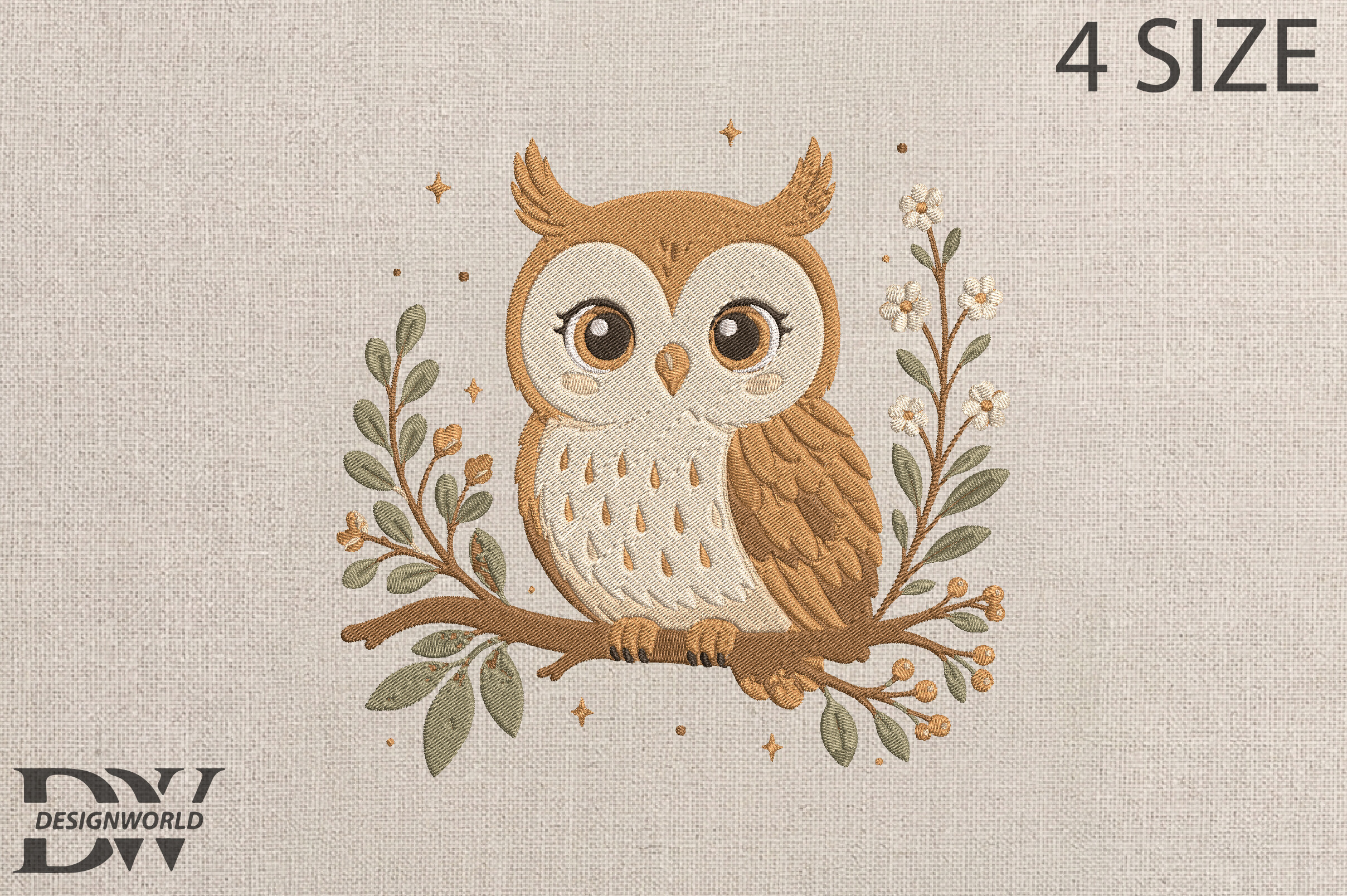 Cute Owl Embroidery Design