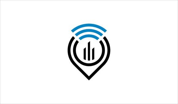 Location Signal Building Abstract Icon