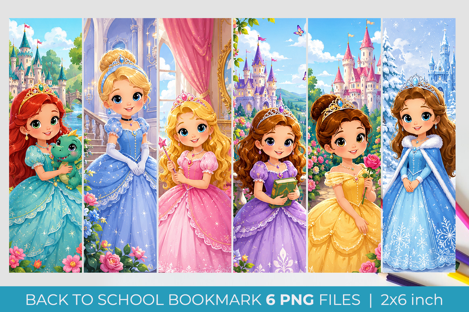 Princess Bookmarks for Girls, Fairytale