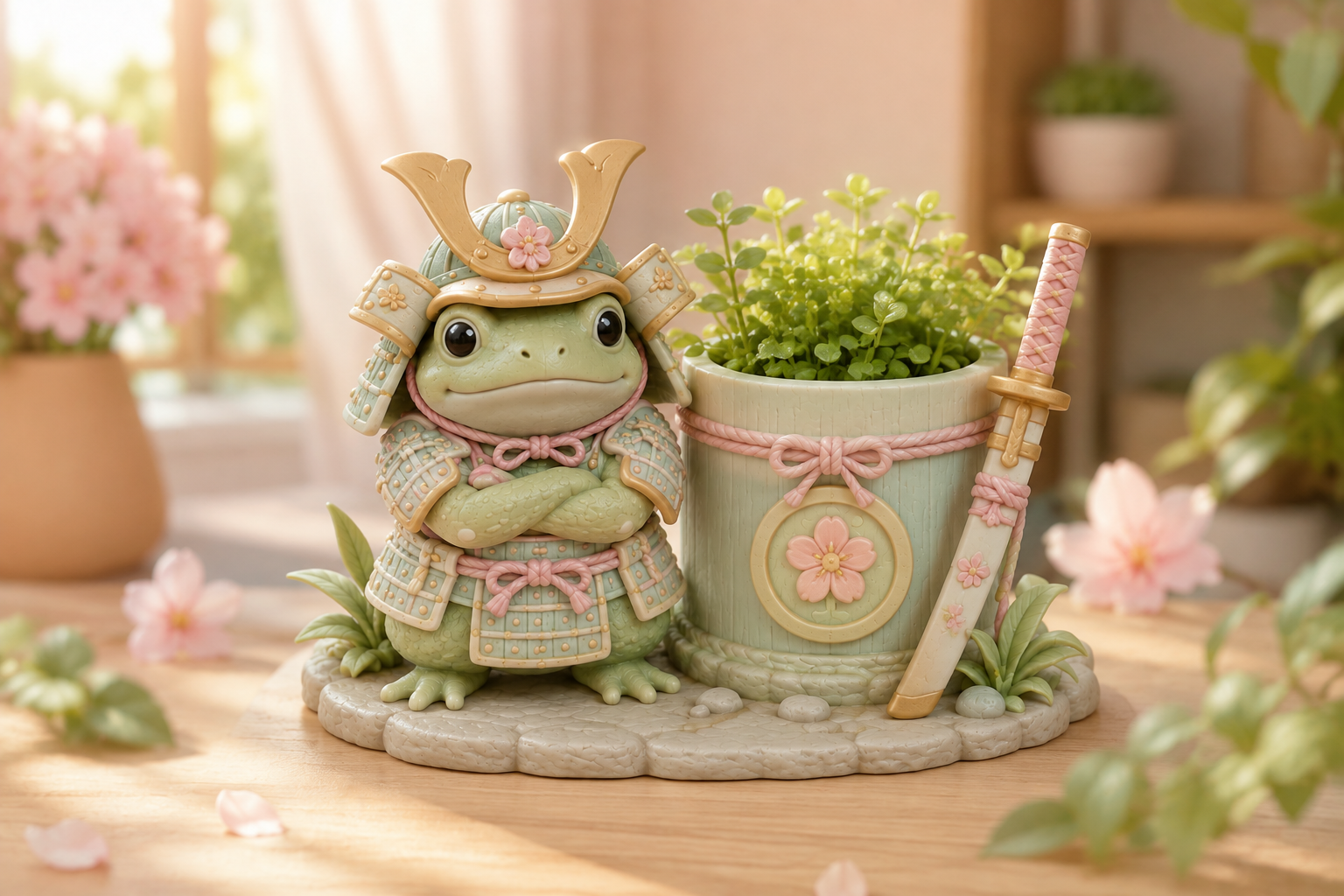 Samurai Frog Planter STL | 3D Printable Succulent Pot - Image 3