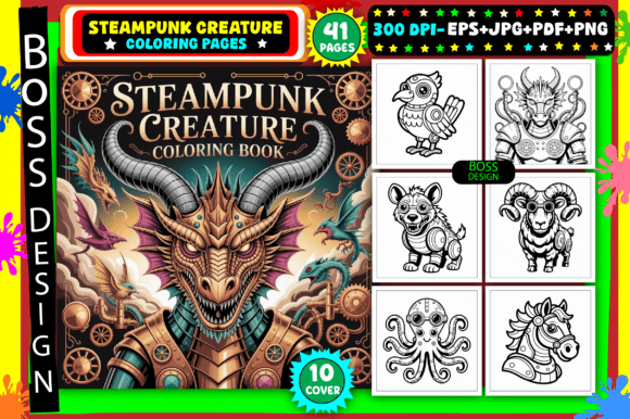 Steampunk Creature Coloring Pages