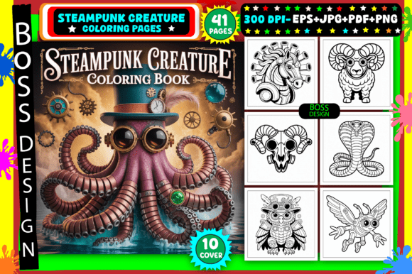 Steampunk Creature Coloring Pages
