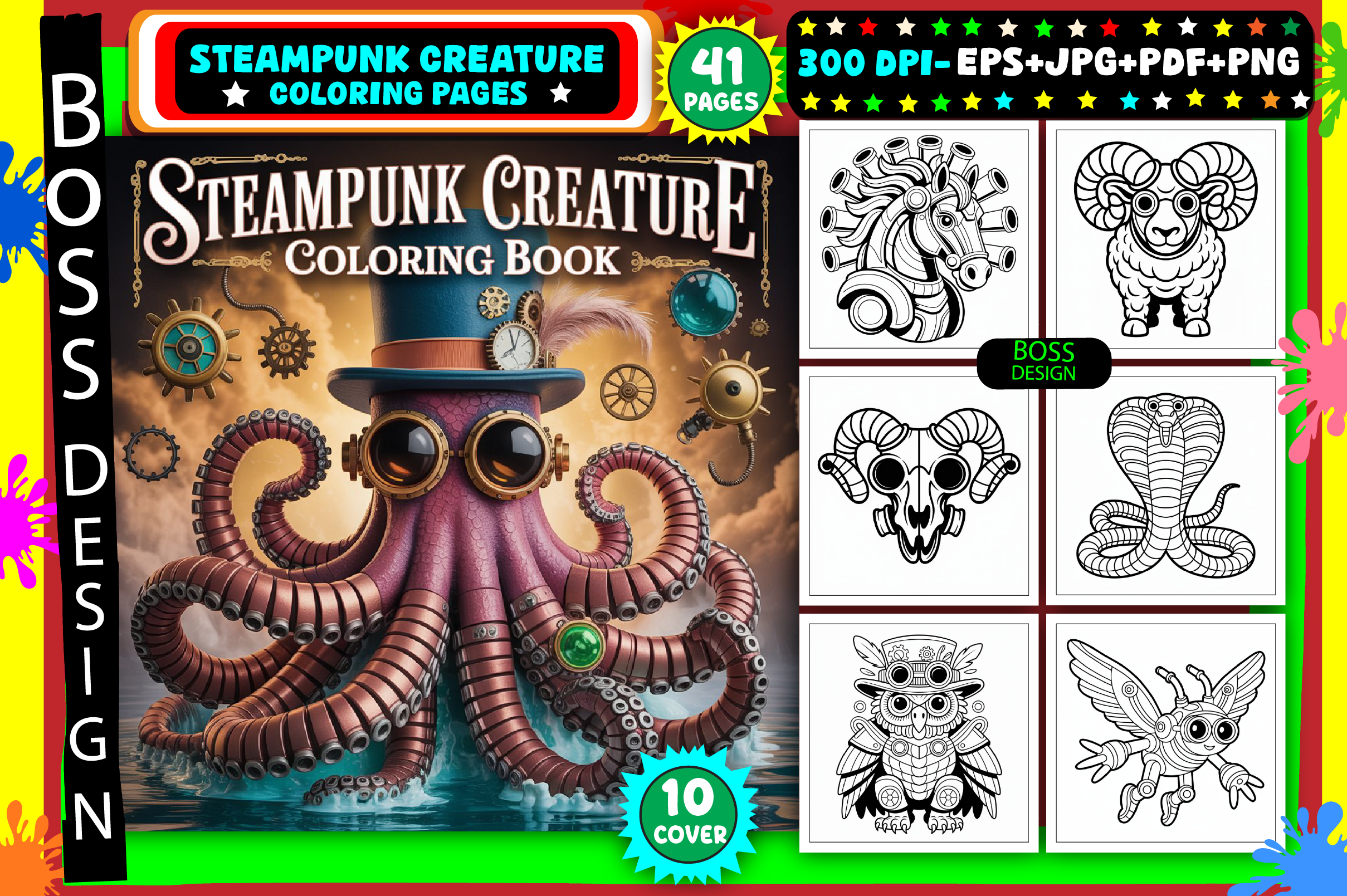Steampunk Creature Coloring Pages