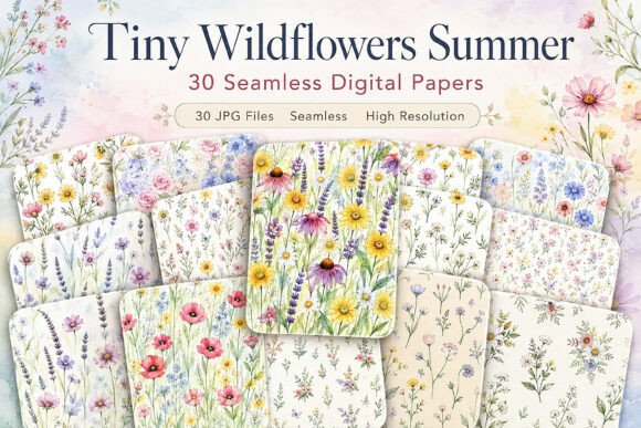 Tiny Wildflowers Summer Digital Paper