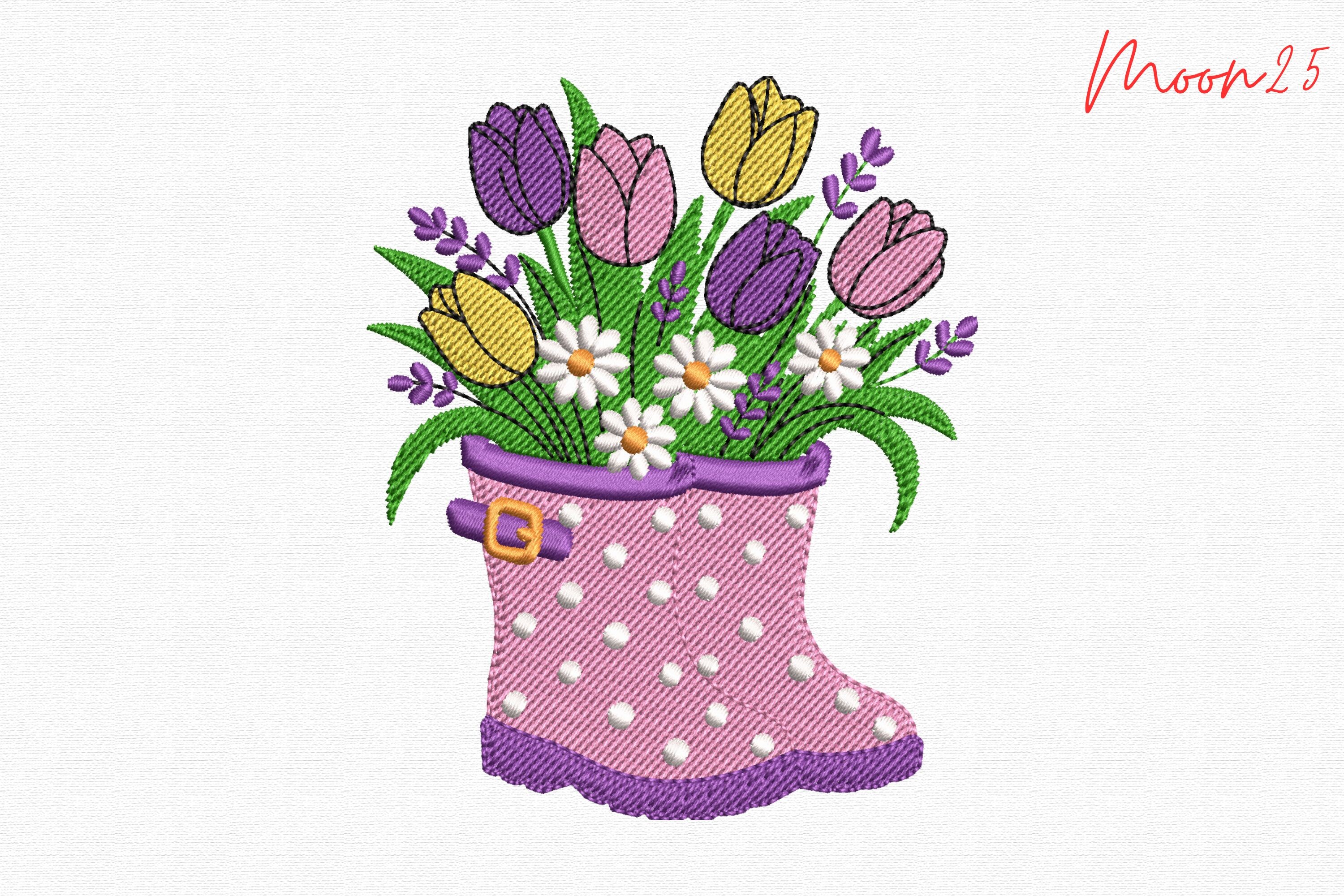 Tulip Flower Rain Boot
