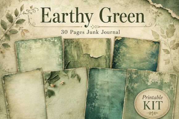 Vintage Green Grunge Papers
