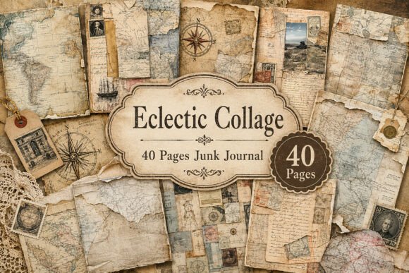 Vintage World Map Junk Journal Papers