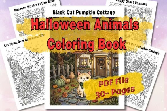 30pages Detailed Halloween Coloring Book