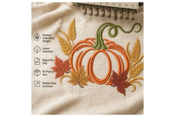Autumn Pumpkin Wheat Leaves