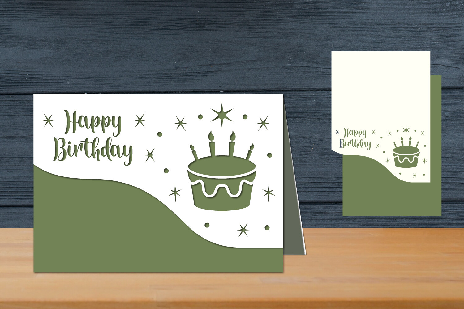 Birthday Card Folded, Happy Birthday Svg