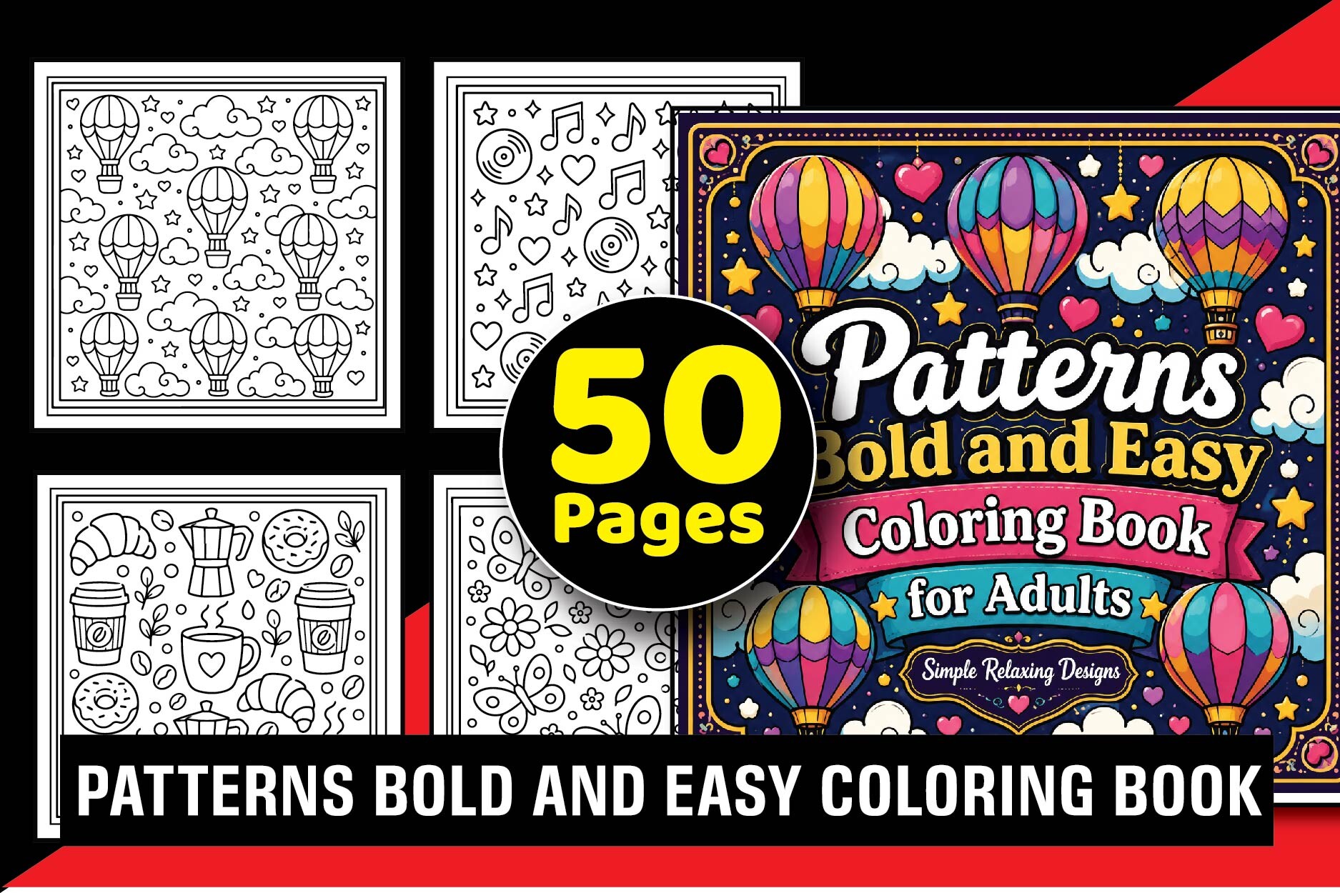 Bold Easy Pattern Coloring Book