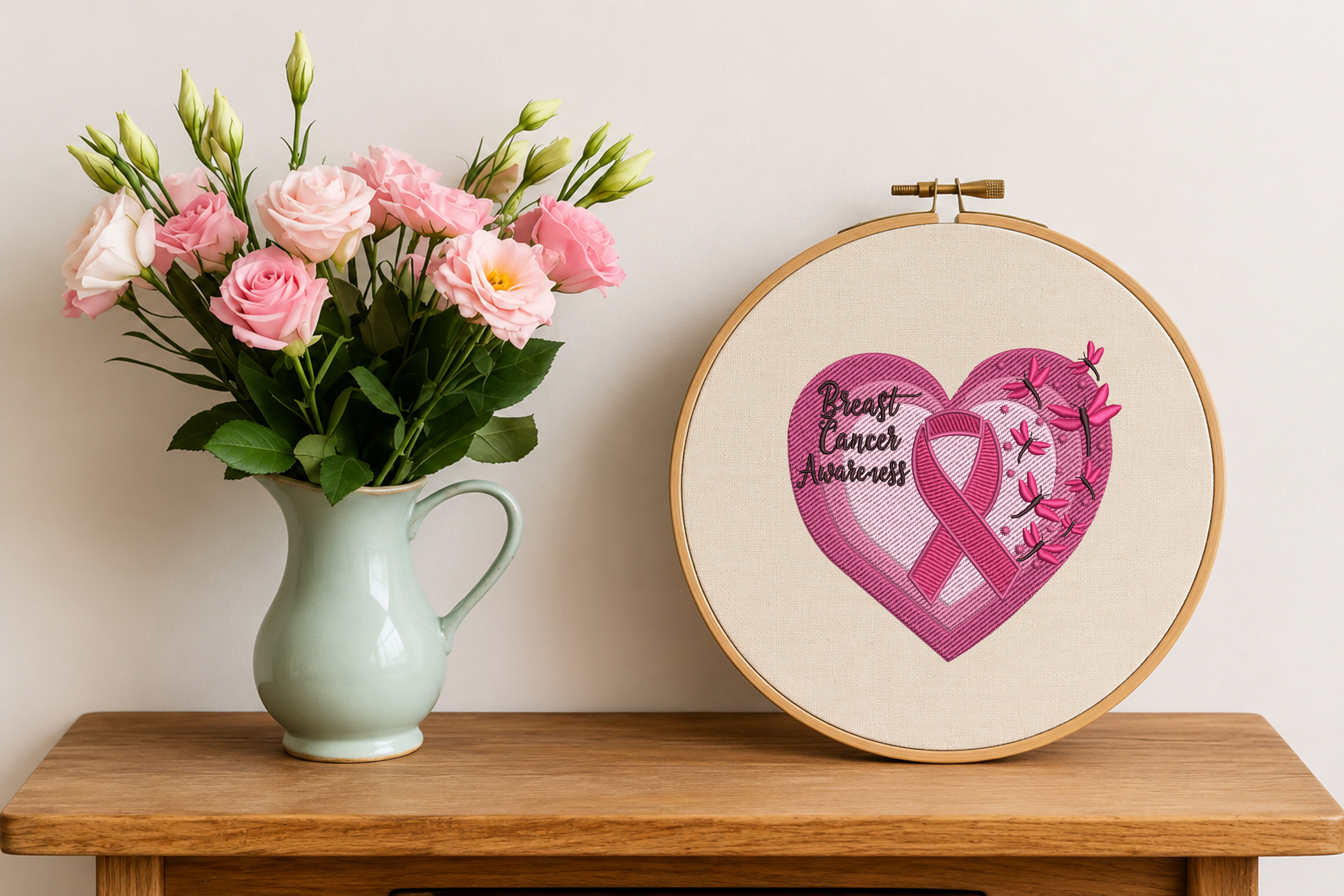 Breast Cancer Awareness Embroidery File