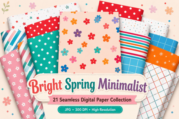 Bright Spring Digital Seamless Pattern