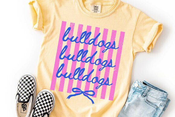 Bulldogs Preppy Sport Mascot Pattern PNG