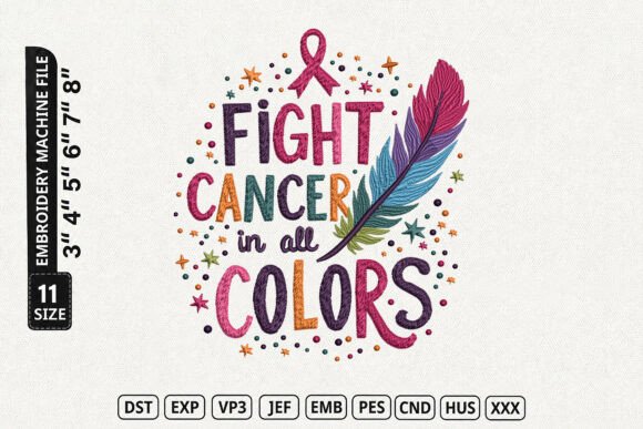 Cancer Awareness Embroidery File