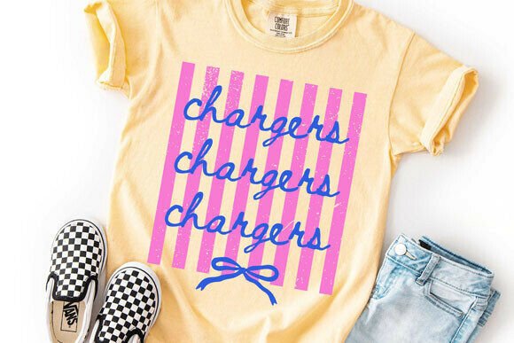 Chargers Preppy Sport Mascot Pattern PNG