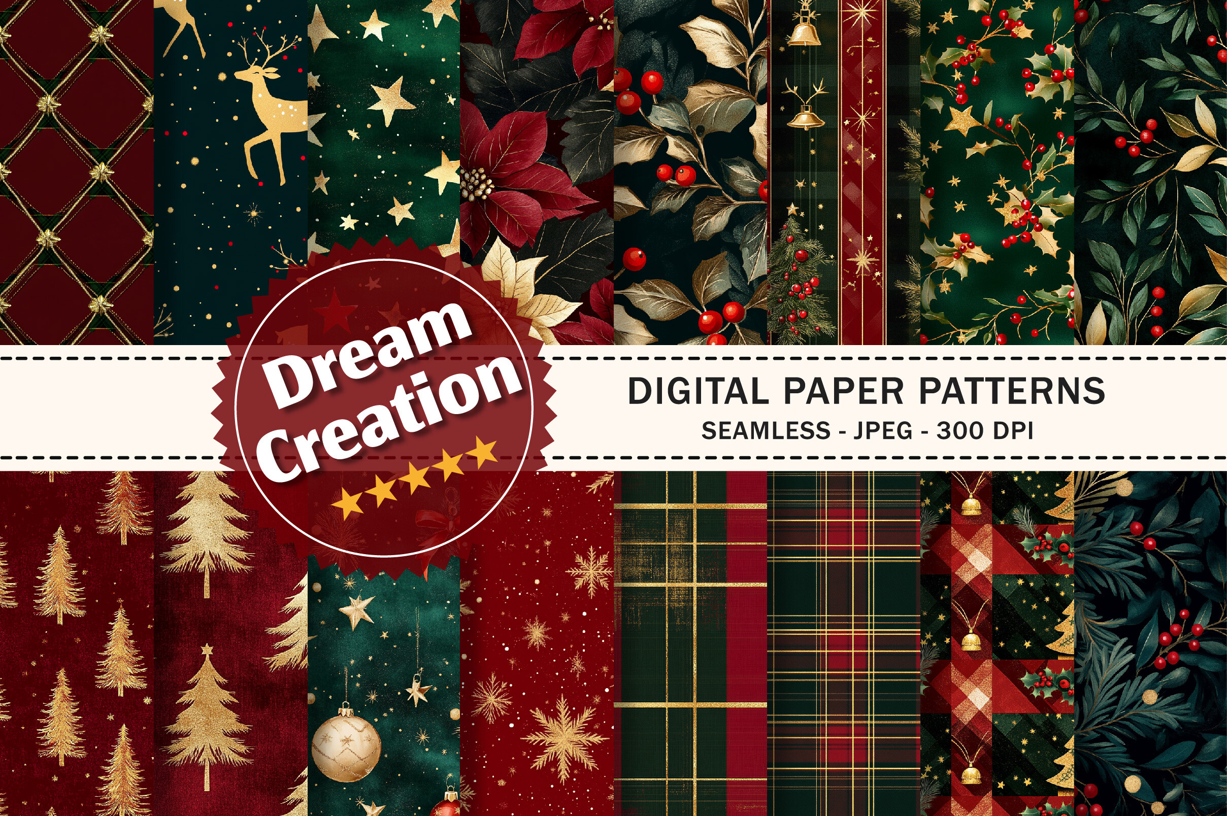 Classic Christmas Digital Paper