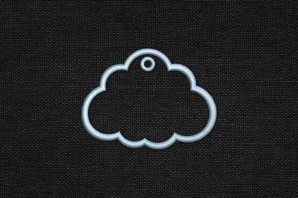 Cloud Shape Tag Applique Embroidery