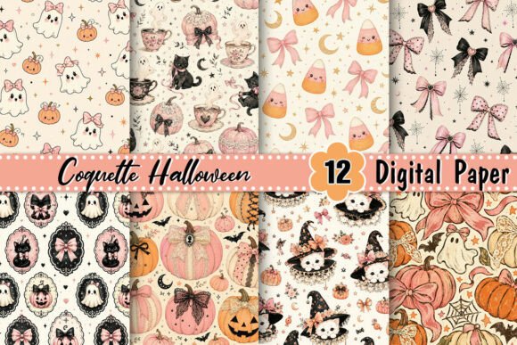 Coquette Halloween Digital Paper
