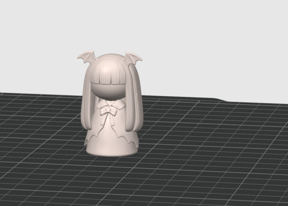 Cute Bat Girl STL – Faceless Halloween Figurine for 3D Printing - Image 2