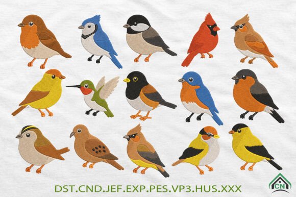 Cute Bird Embroidery Designs Bundle