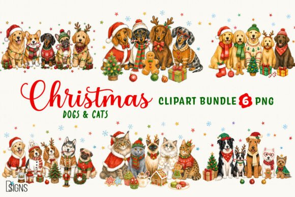 Cute Christmas Dogs & Cats Lover Bundle
