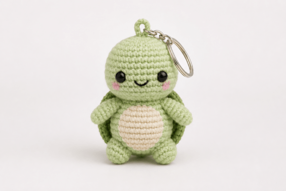 Cute Crochet Turtle Keyring Pattern PDF