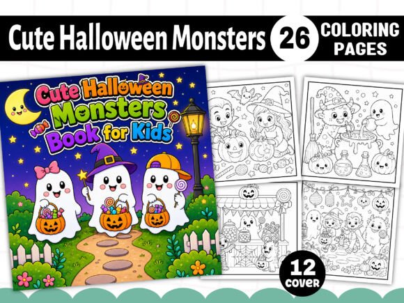 Cute Halloween Monsters Book for Kids