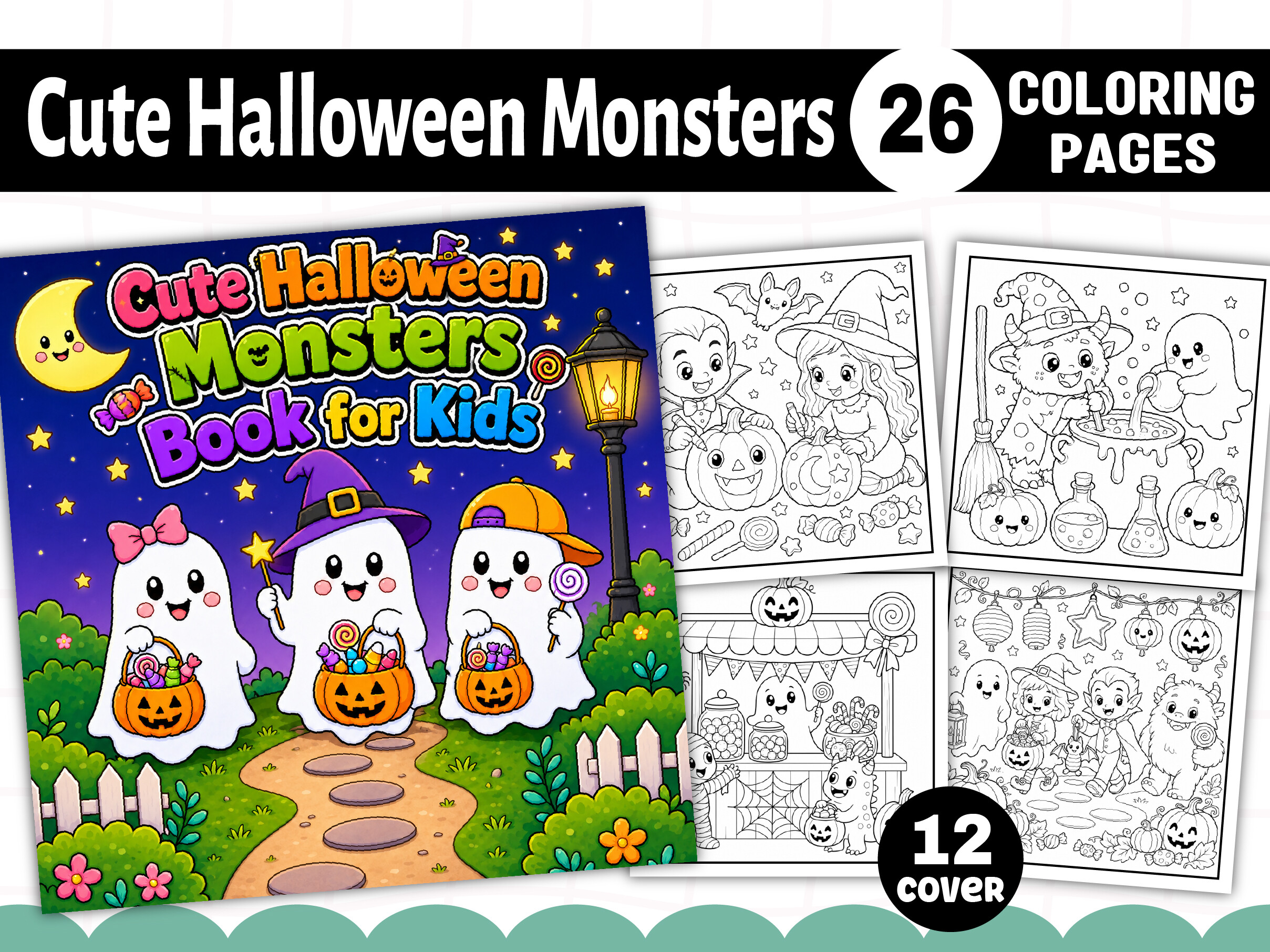 Cute Halloween Monsters Book for Kids