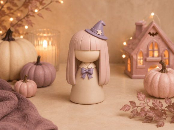 Cute Halloween Witch STL | Faceless Witch 3D Print Figurine - Image 5
