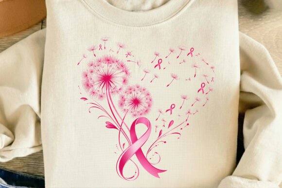Dandelion Breast Cancer Awareness Pink