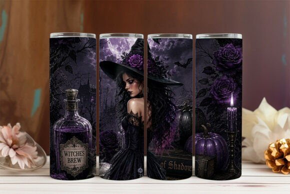Dark Gothic Witch Halloween Tumbler Wrap