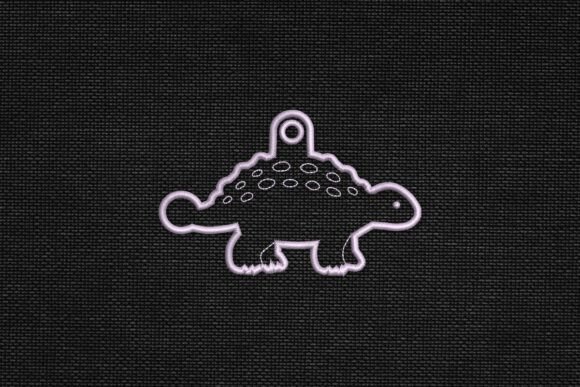Dinosaur Applique Bag Tag Embroidery