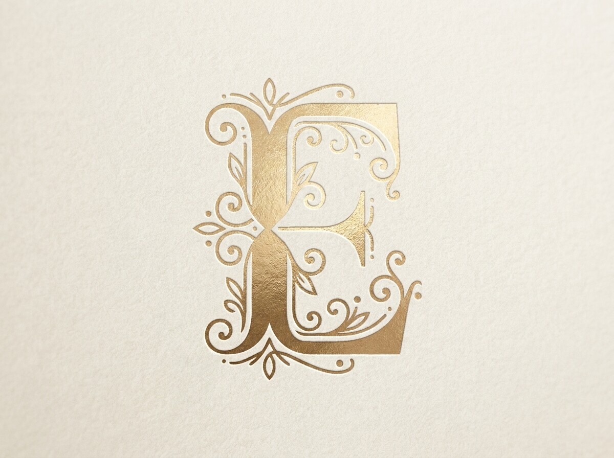 E Elegant Luxury Monogram Logo