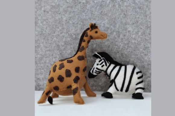 Felt Giraffe & Zebra Sewing Pattern