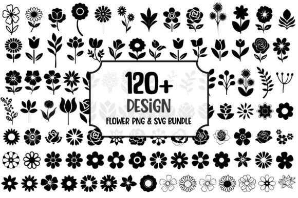 Flower SVG Bundle 120 Floral Silhouette
