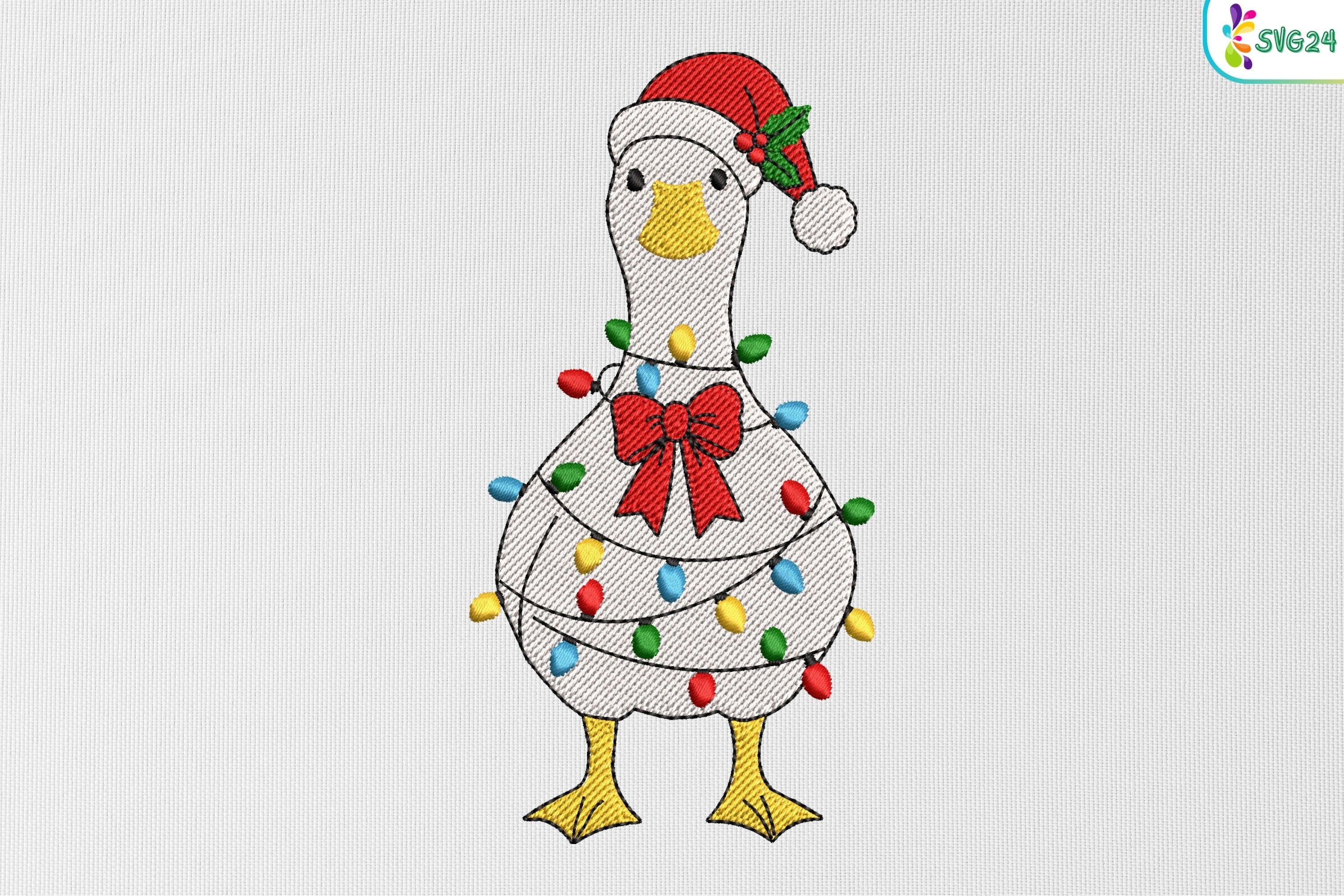 Goose with Christmas Lights & Santa Hat - photo 1