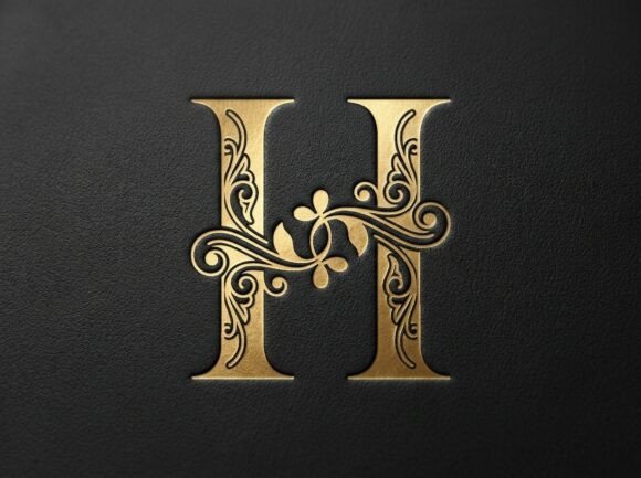 H Elegant Wedding Monogram Logo