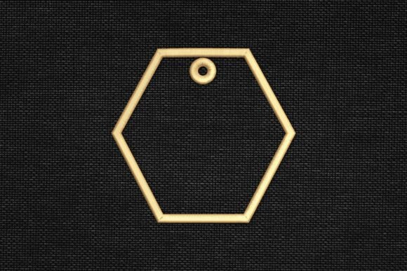 Hexagon Bag Tag FSL Outline Applique