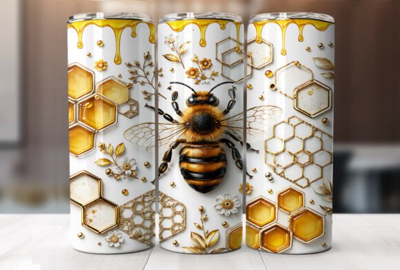 Honey Drip Floral Bee 20oz Tumbler Wrap
