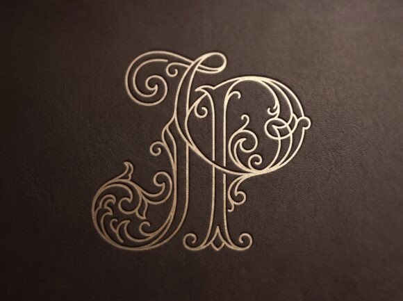 JP Graceful Flourished Monogram Logo
