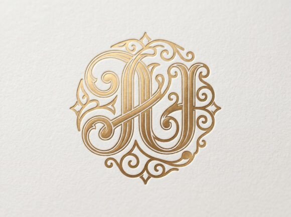 JU Elegant Intertwined Monogram Logo