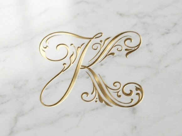 K Elegant Wedding Monogram Logo