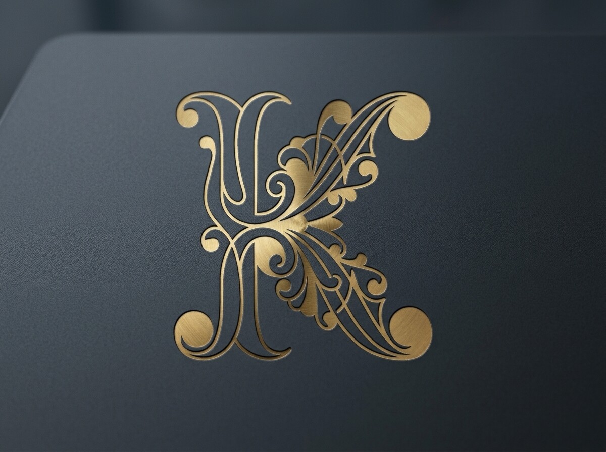 K Romantic Wedding Monogram Logo