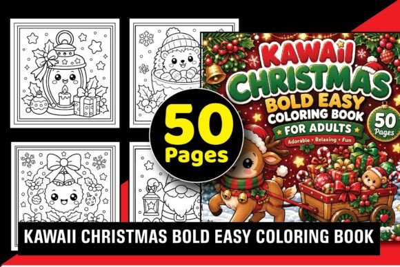 Kawaii Christmas Fun Coloring Book