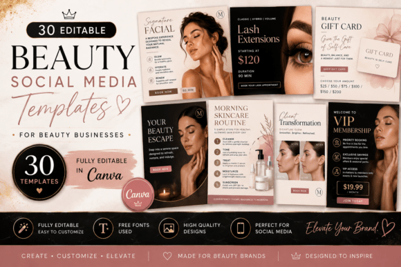 Luxury Beauty Salon Canva Templates