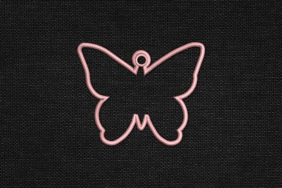 Outline Butterfly Bag Tag Applique