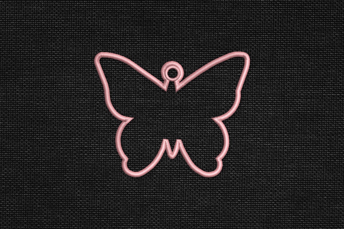 Outline Butterfly Bag Tag Applique